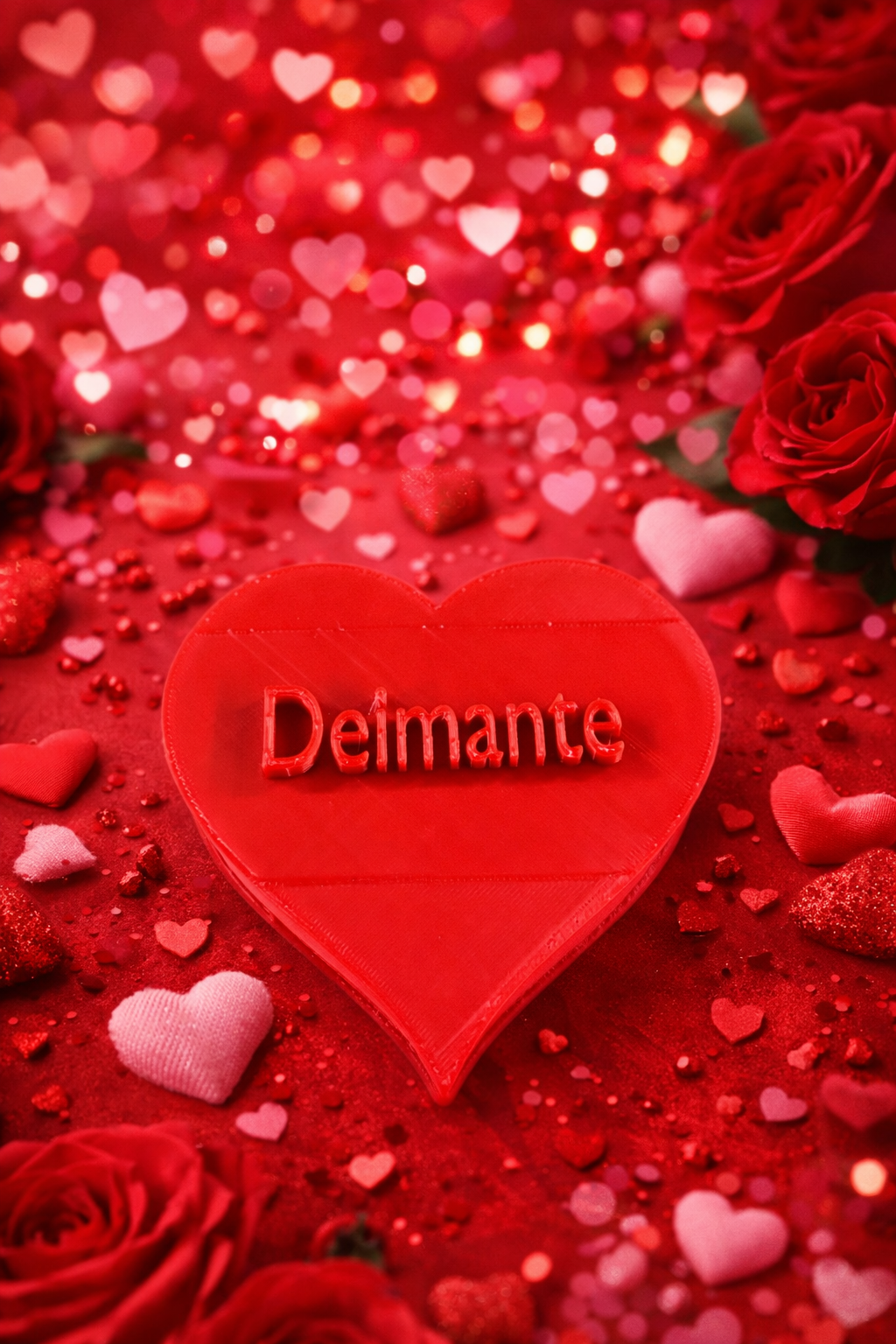 Vardinė 3D spausdinta širdelės dėžutė Valentino dienai