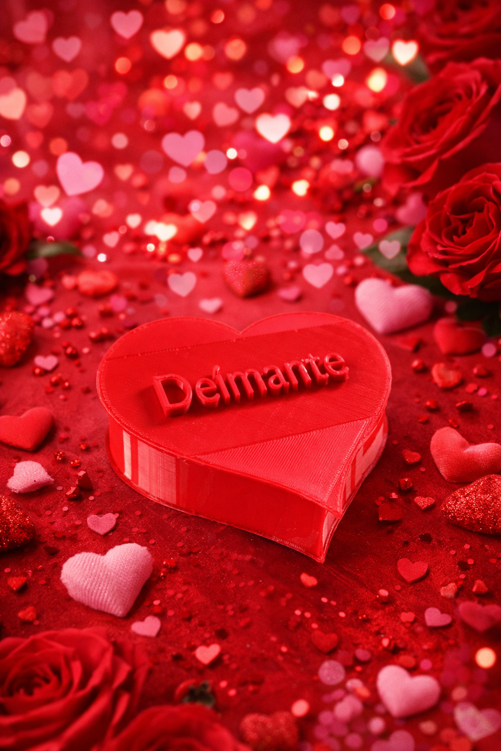 Vardinė 3D spausdinta širdelės dėžutė Valentino dienai