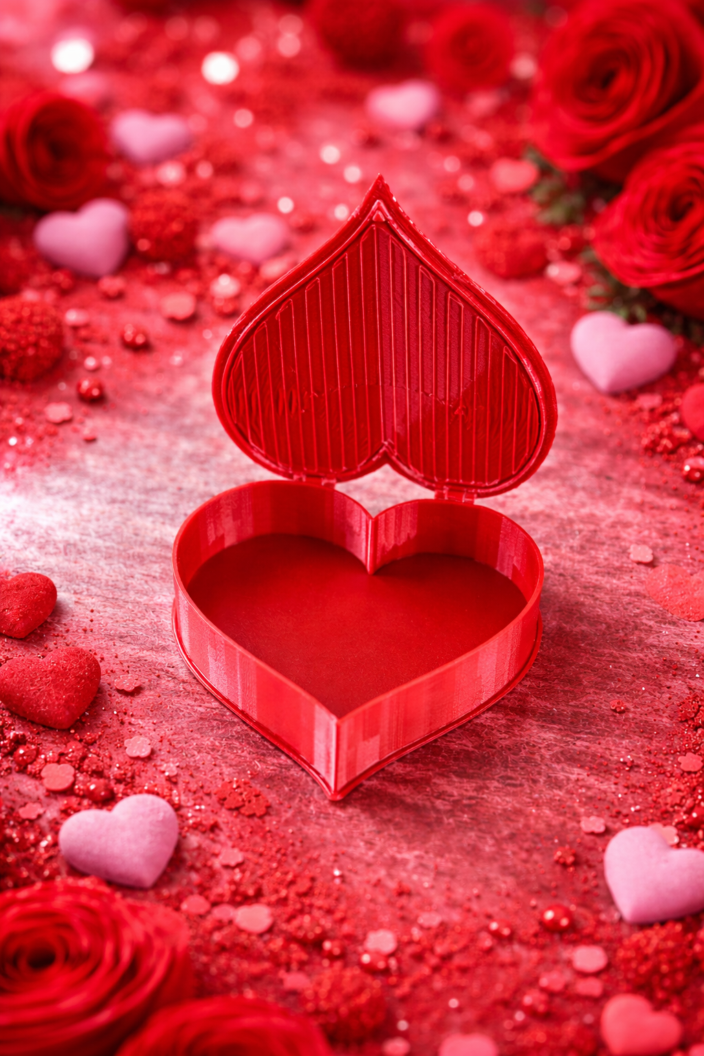 Vardinė 3D spausdinta širdelės dėžutė Valentino dienai