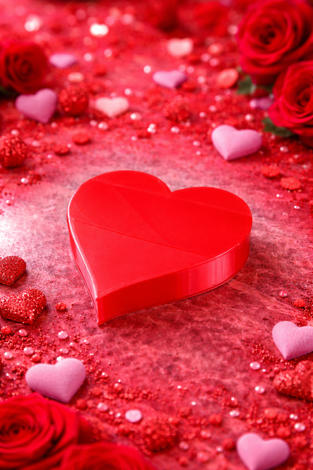 Vardinė 3D spausdinta širdelės dėžutė Valentino dienai