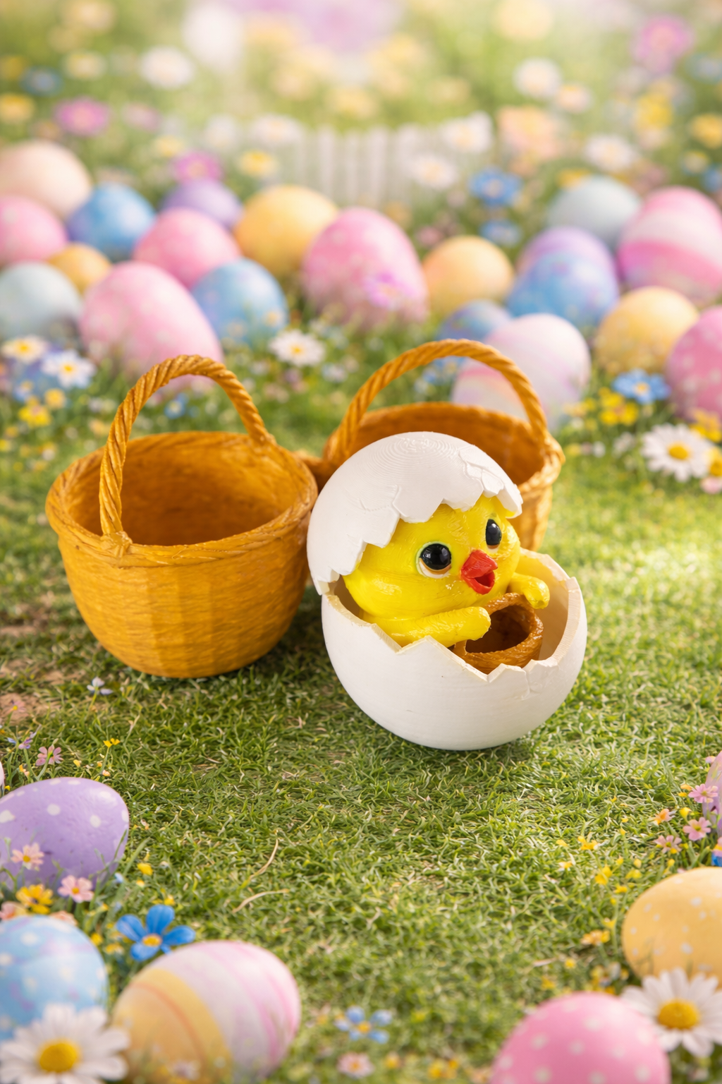 🐣 Velykinė 3D dekoracija – viščiukas kiaušinyje