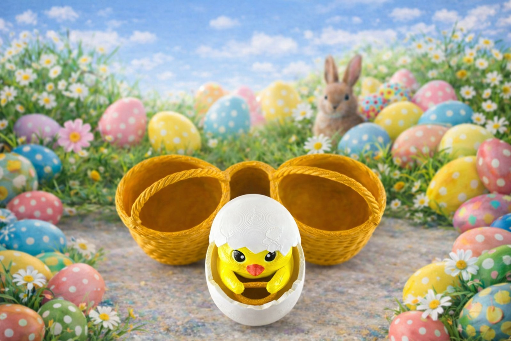🐣 Velykinė 3D dekoracija – viščiukas kiaušinyje