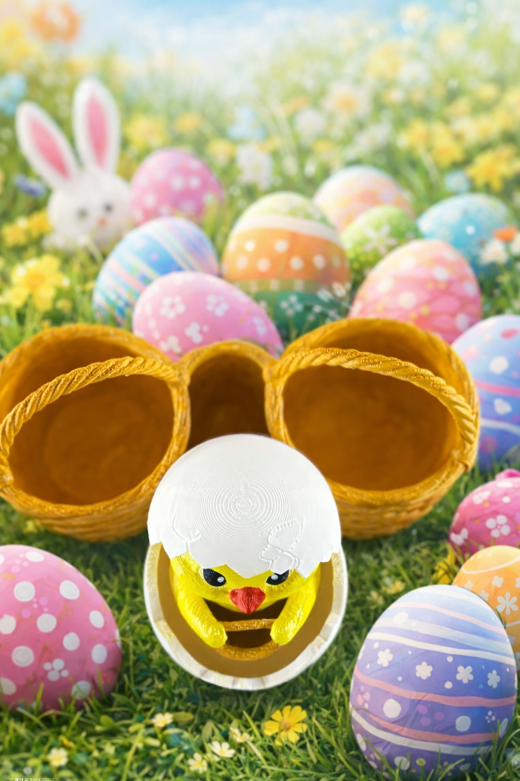 🐣 Velykinė 3D dekoracija – viščiukas kiaušinyje
